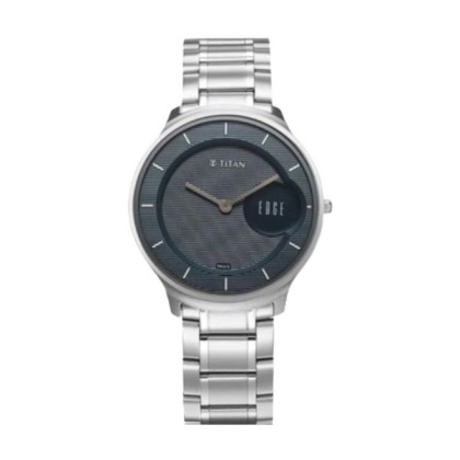 Titan Edge Murals 1843SM03 Blue Dial Stainless Steel Strap Analog Men Watch